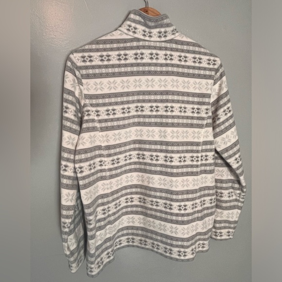 Land’s End Half Zip Fleece Snowflake Pullover Size Medium - Picture 4 of 6
